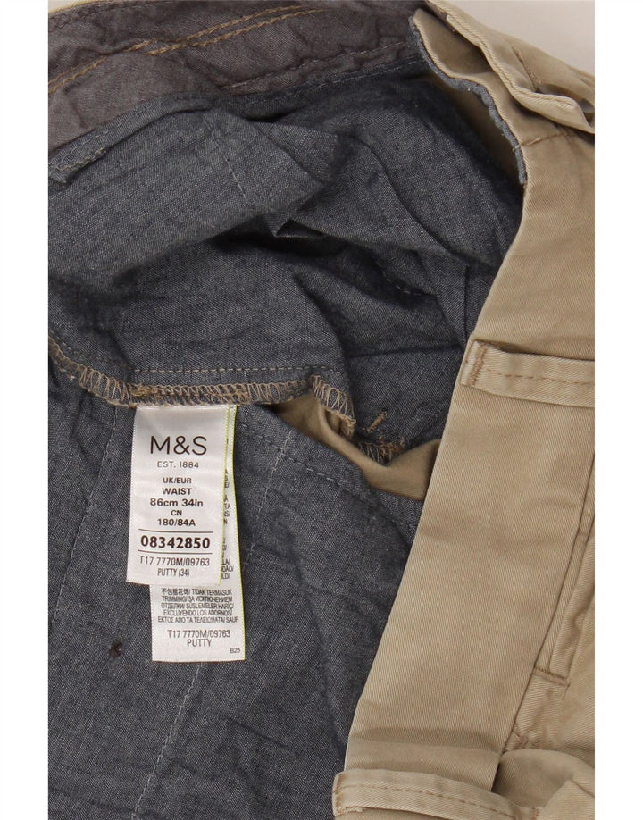 Marks & Spencer Short Chino Homme W34 Grand Coton Beige