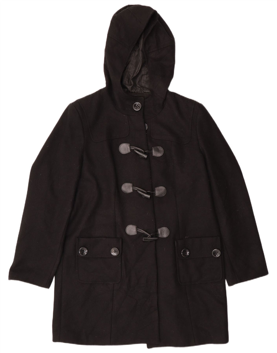 Style&Co Duffle Coat à capuche pour femme UK 46 Large Laine noire