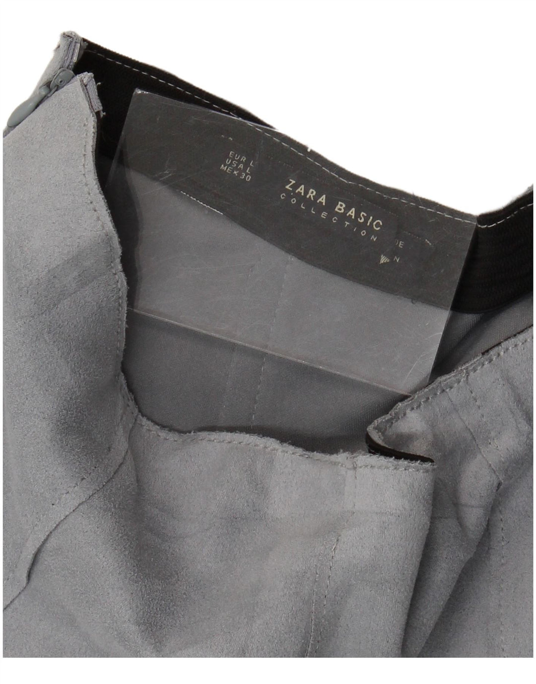 Zara Femme Jupe En Daim Large W30 Bleu