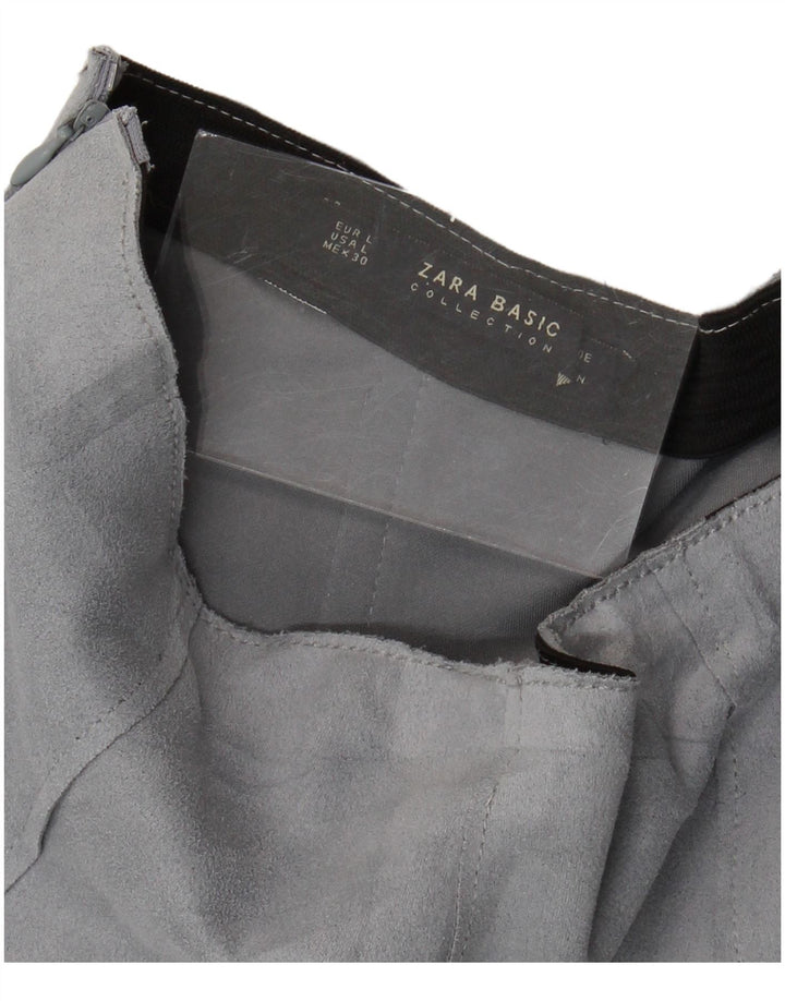 Zara Femme Jupe En Daim Large W30 Bleu