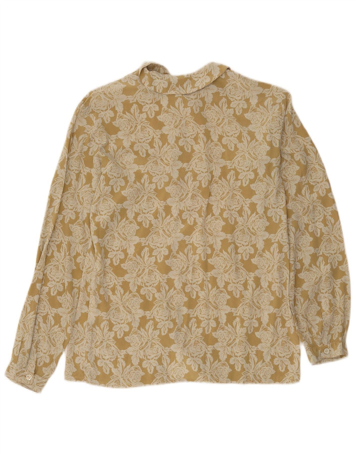 i Blues Chemisier Femme IT 44 Soie Florale Jaune Moyen