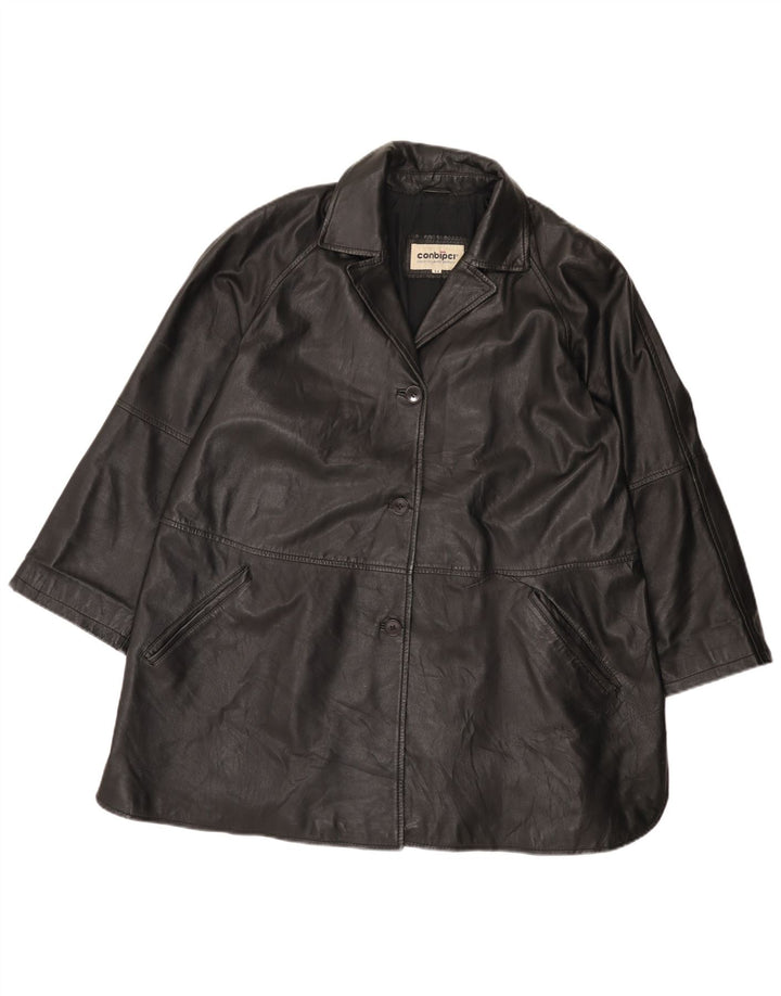 Conbipel Veste en Cuir Femme IT 44 Cuir Noir Moyen