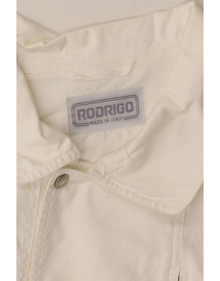 RODRIGO Mens Denim Jacket UK 36 Small White Cotton Vintage Rodrigo and Second-Hand Rodrigo from Messina Hembry 
