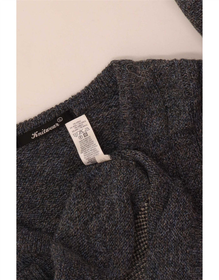 St. Bernard Pull col V pour homme en acrylique géométrique bleu moyen