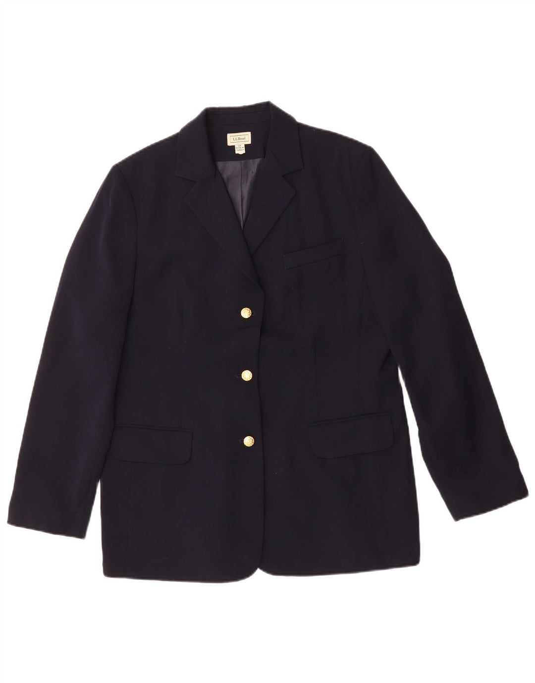 L.L.Bean Veste blazer coupe régulière pour femme US 14 XL Bleu marine Polyester