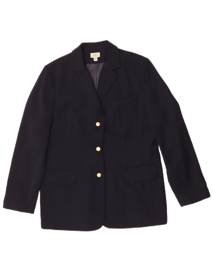 L.L.Bean Veste blazer coupe régulière pour femme US 14 XL Bleu marine Polyester