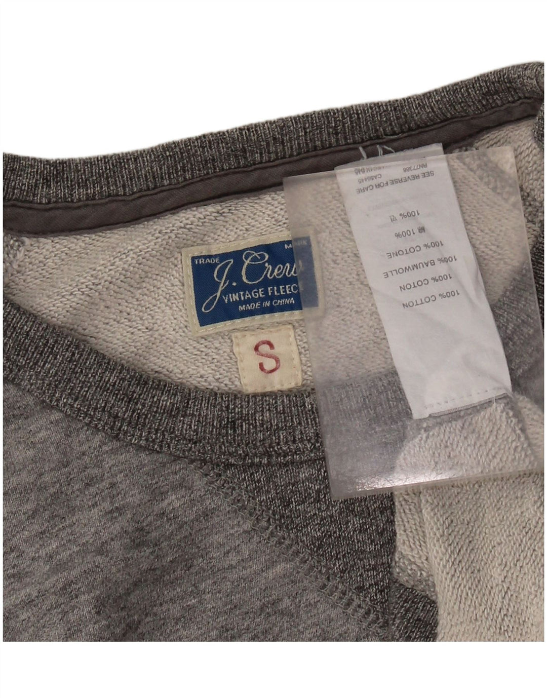 J. CREW Sweat-shirt surdimensionné pour femme UK 10 Petit coton gris
