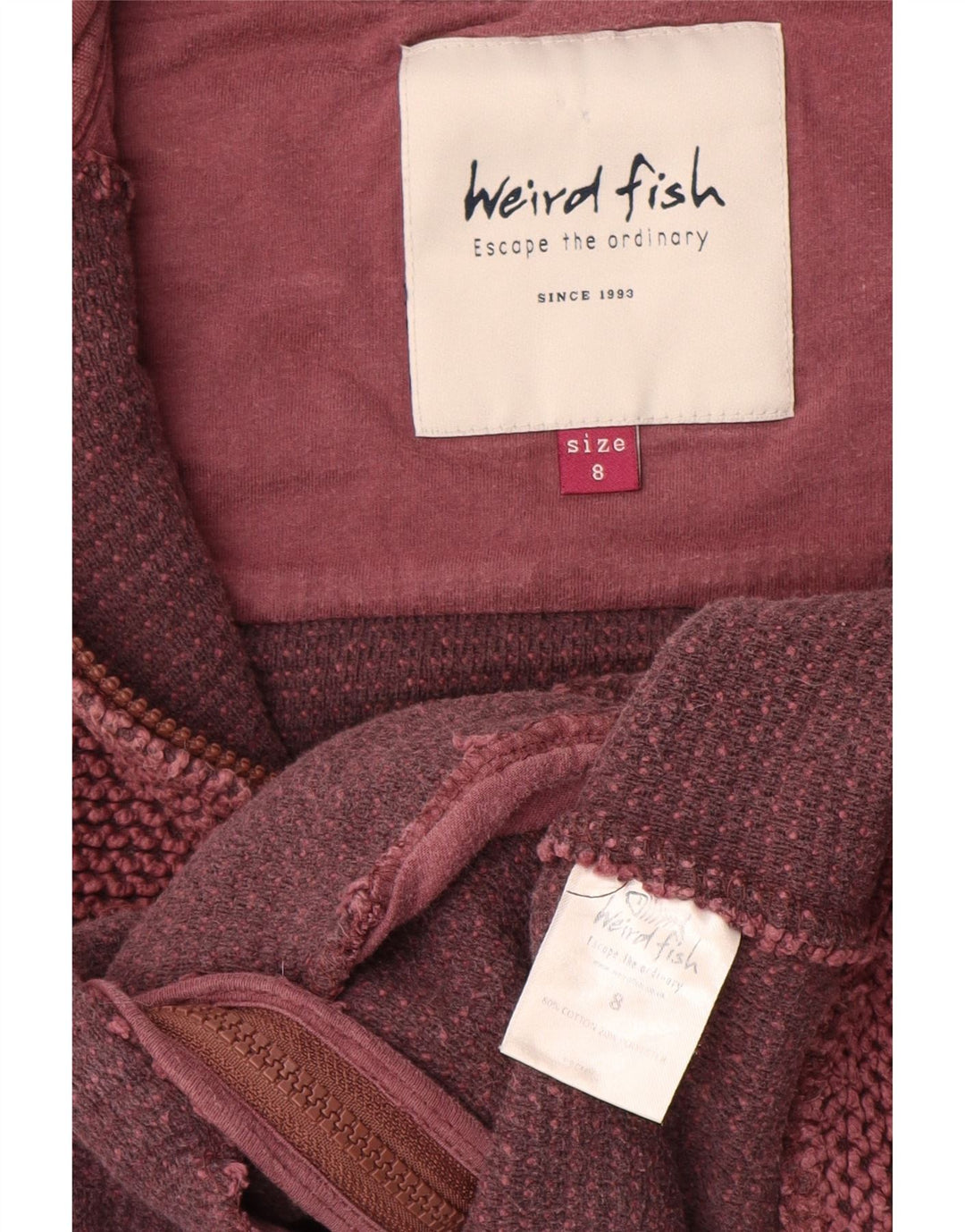 Weird Fish Veste de survêtement pour femme UK 8 Small Rose Coton