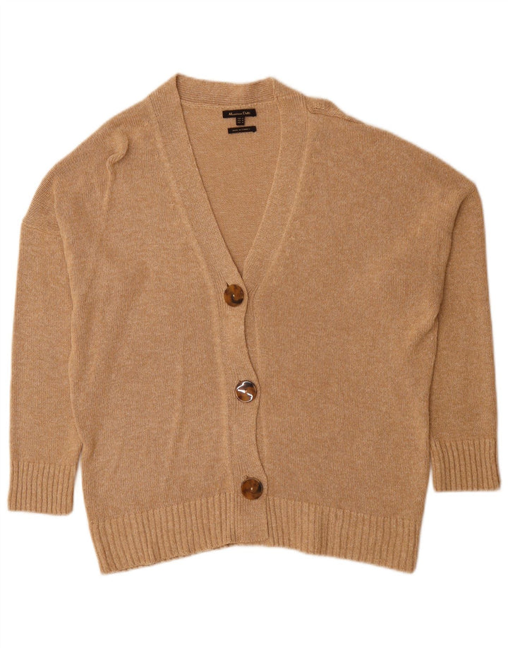Massimo Dutti Cardigan pour femme en viscose beige moyen UK 44