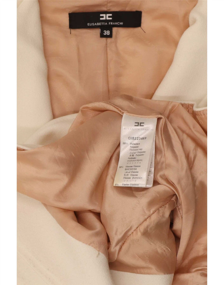 Veste blazer zippée pour femme Elisabetta Franchi IT 38 XS Blanc Polyester