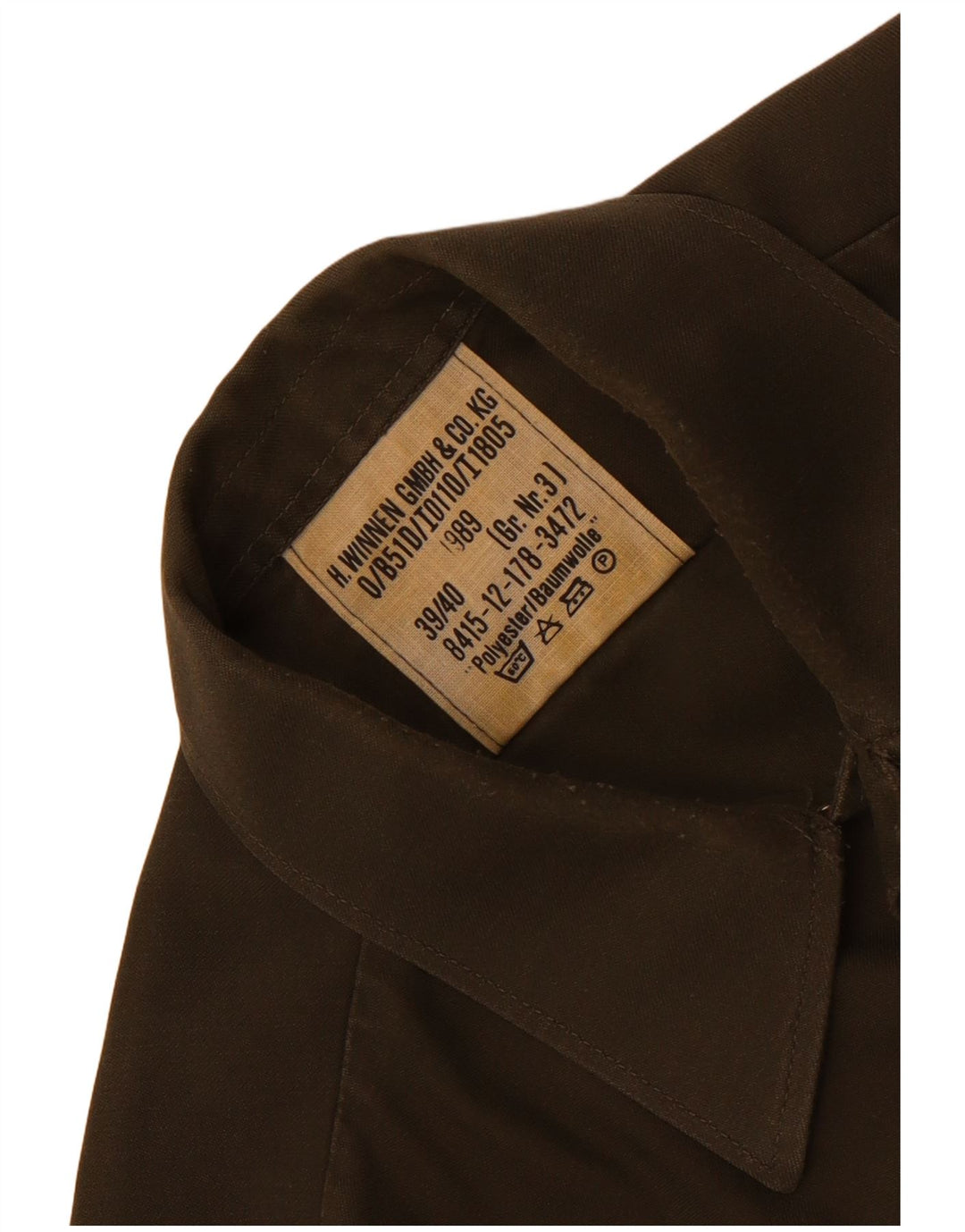 Chemise homme vintage Taille 39/40 Polyester Kaki Moyen