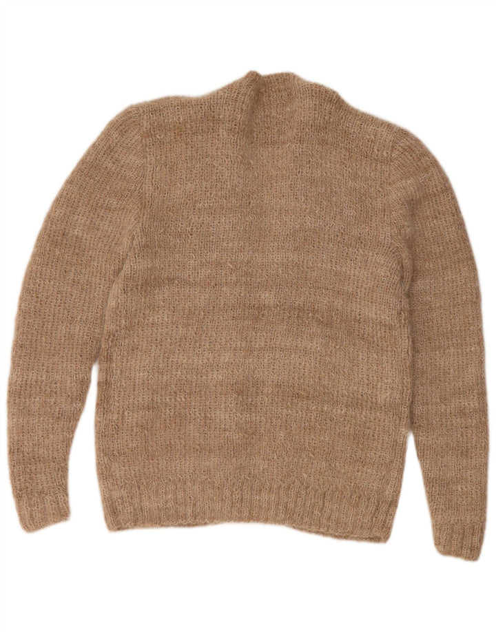 VINTAGE Femme Cardigan Ouvert Pull UK 14 Grand Beige