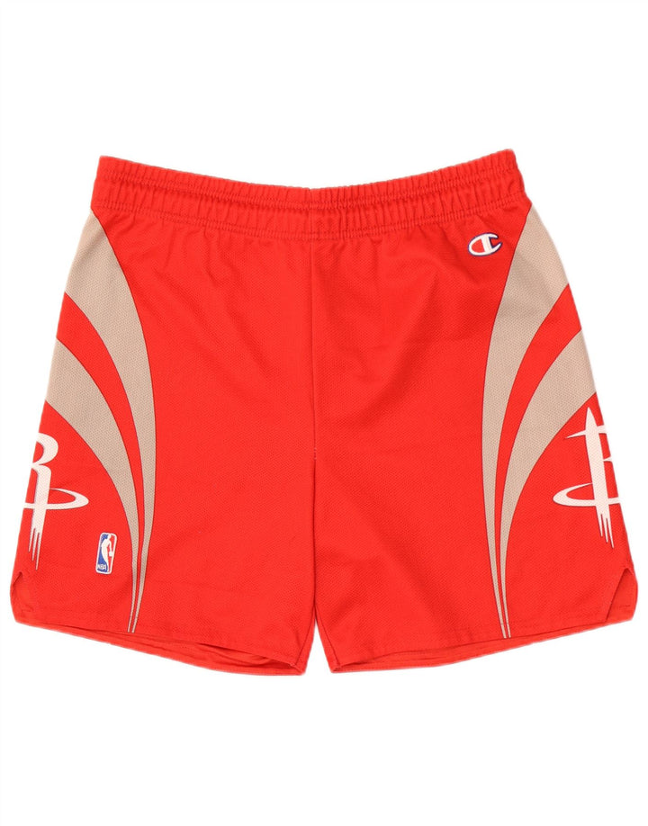 Champion Short de sport graphique pour homme en polyester color block grand rouge