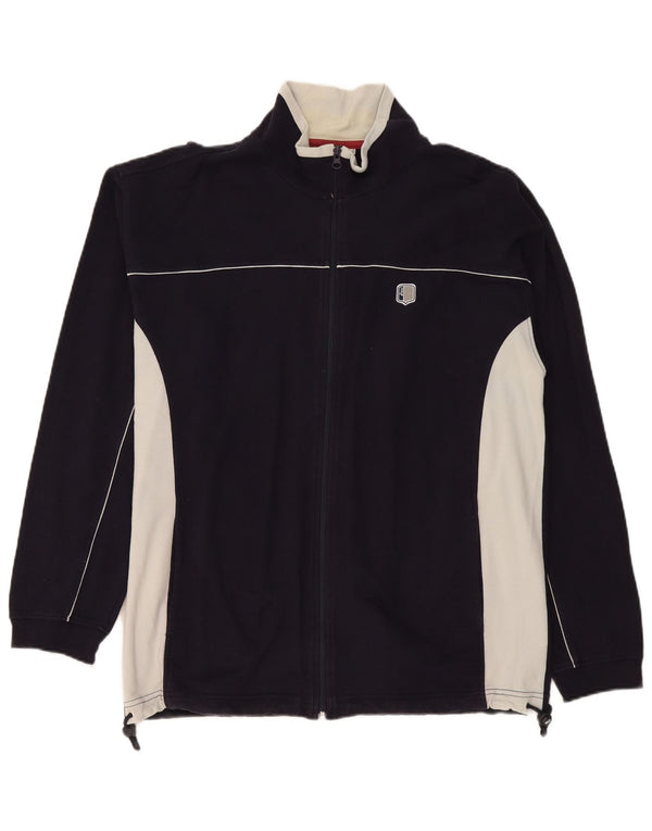 Asics Veste de survêtement pour homme 2XL en coton color block bleu marine