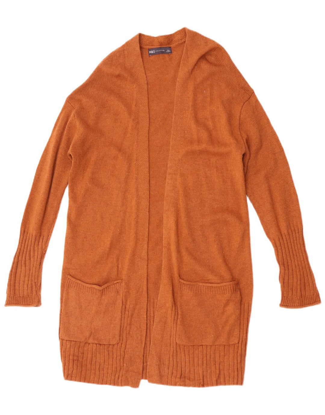 Marks & Spencer Pull cardigan ouvert long pour femme UK 14 Marron moyen