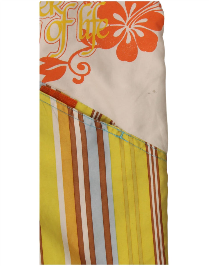 Sundek Short de Bain Graphique Homme Rayé Jaune Moyen