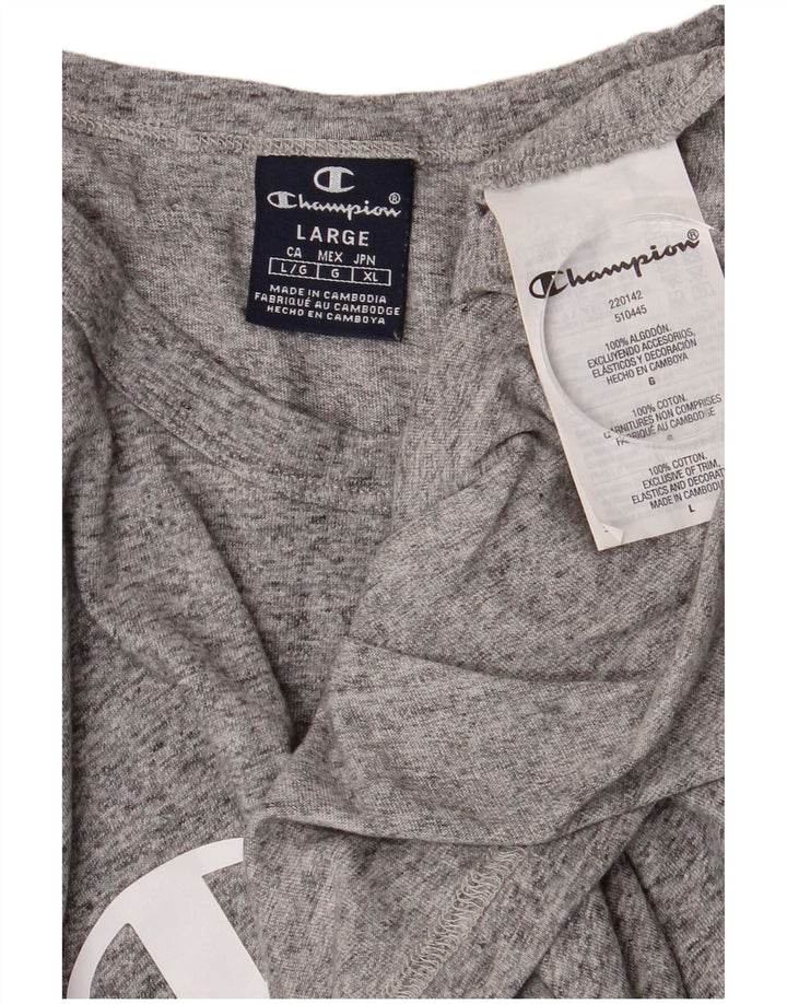 CHAMPION T-Shirt Graphique Homme Grand Gris Moucheté Coton