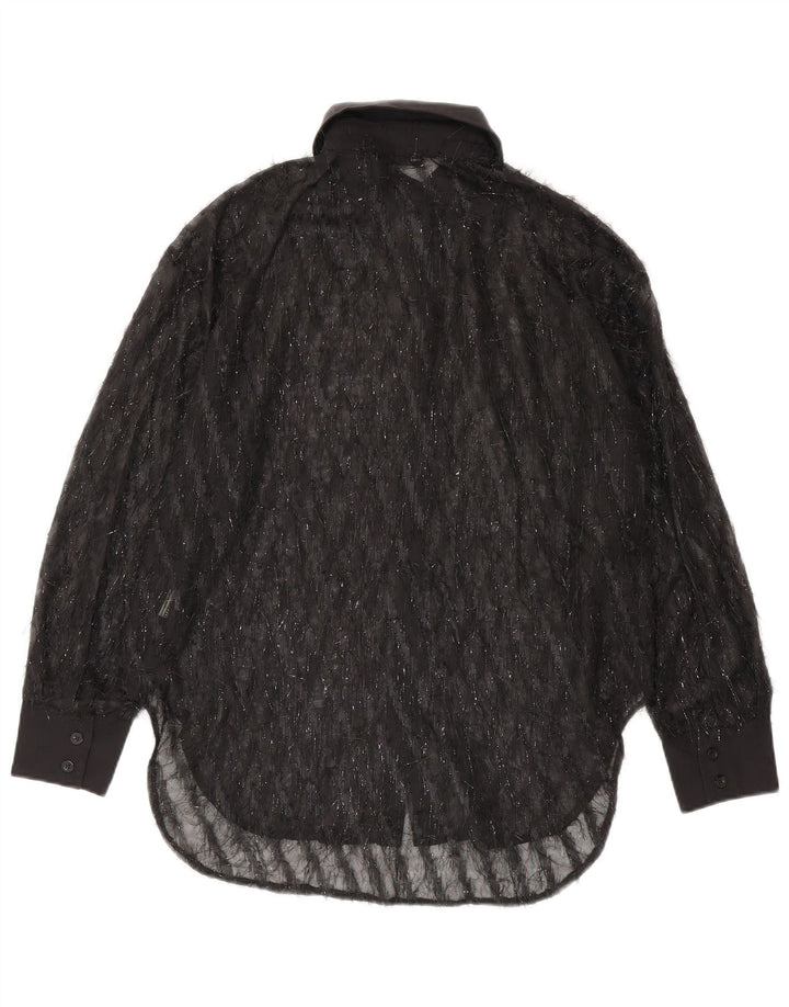 Shein Chemisier transparent surdimensionné pour femme UK 10 Petit Noir