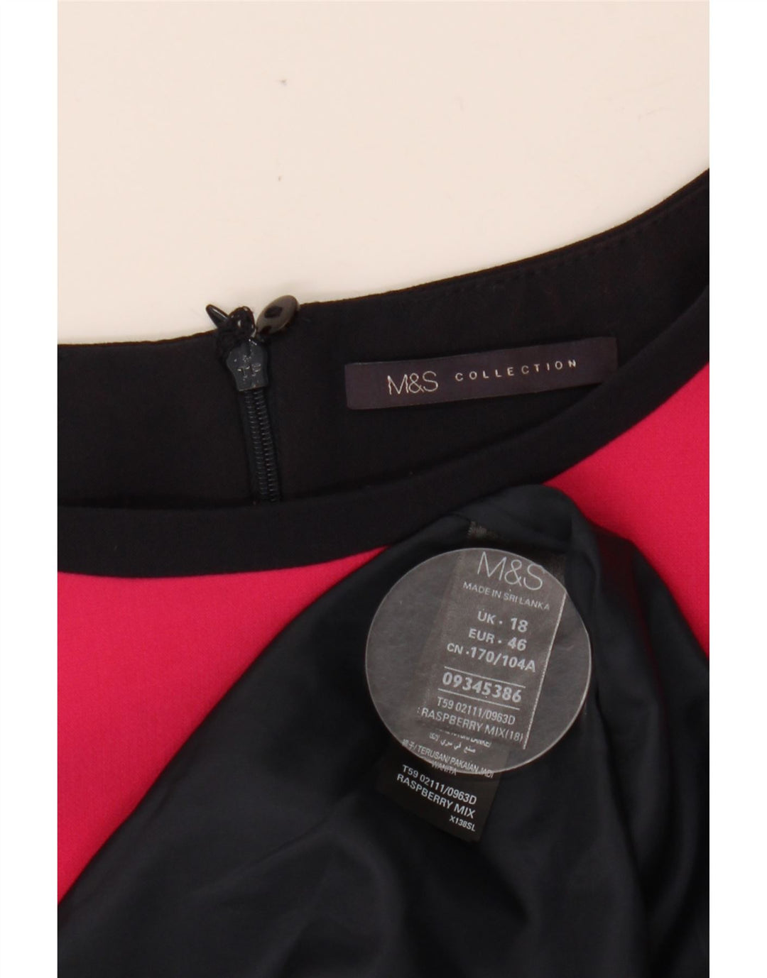 MARKS & SPENCER Robe fourreau pour femme UK 18 XL Noir Colorblock Polyester