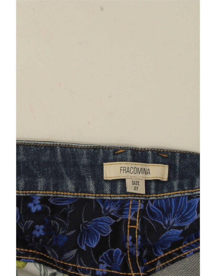 Fracomina Short en jean femme W27 petit bleu patchwork