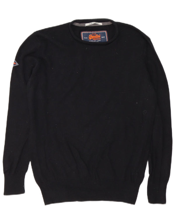 Superdry Pull ras du cou pour homme en coton noir Small