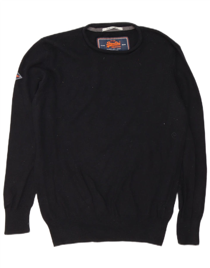 Superdry Pull ras du cou pour homme en coton noir Small