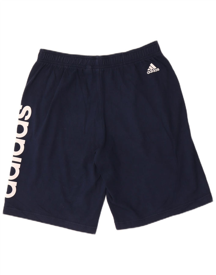Adidas Short de sport graphique pour homme en coton bleu marine moyen
