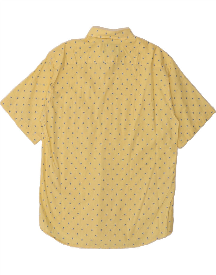 VINTAGE Mens Short Sleeve Shirt Large Yellow Floral Vintage Vintage and Second-Hand Vintage from Messina Hembry 