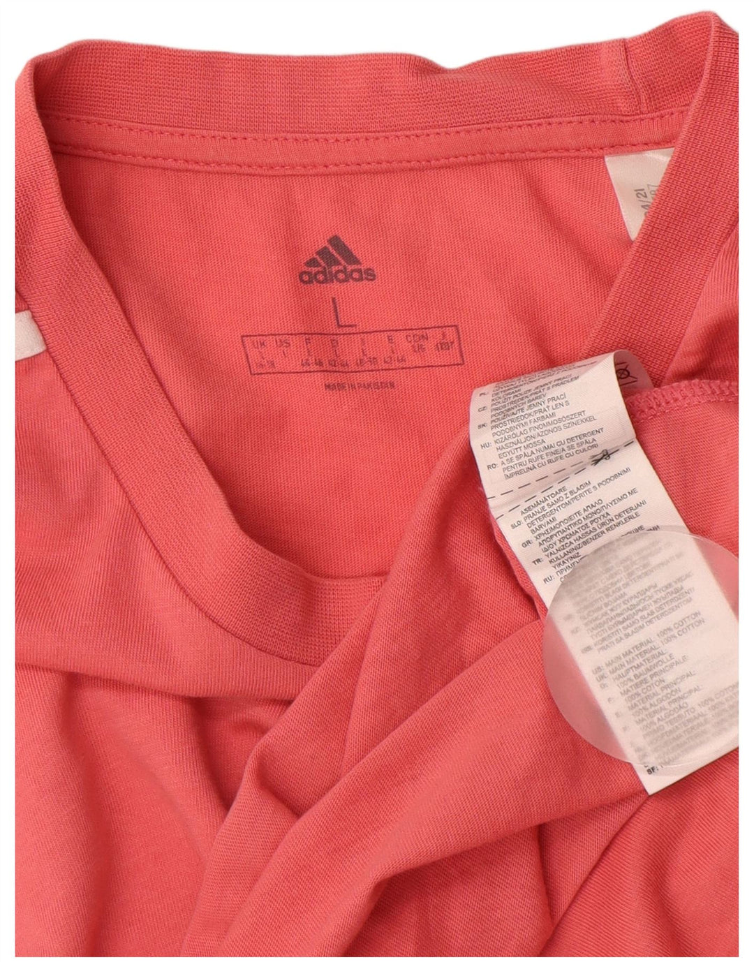 ADIDAS T-Shirt Femme UK 16/18 Grand Rose Coton