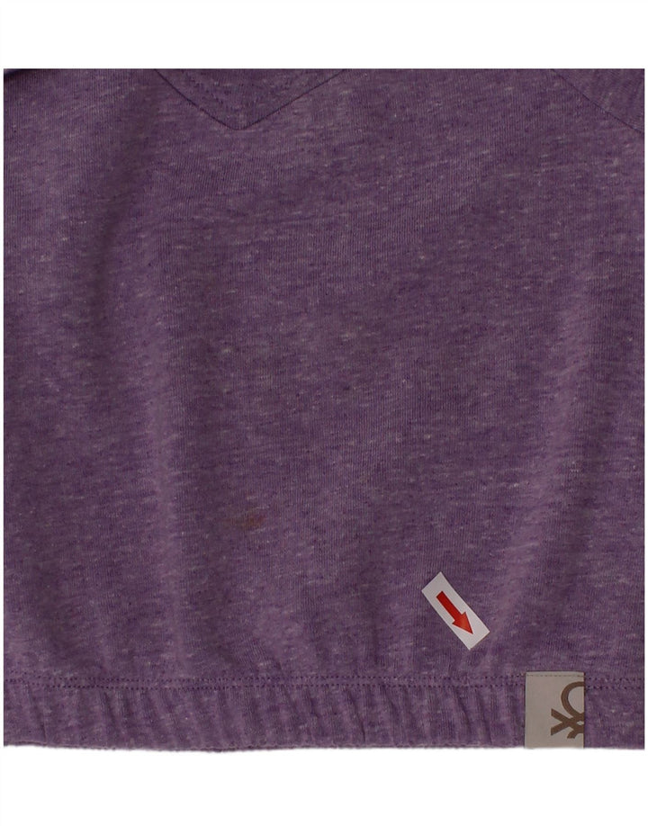 Benetton Sweat-shirt Fille 2-3 ans Violet Moucheté Polyester