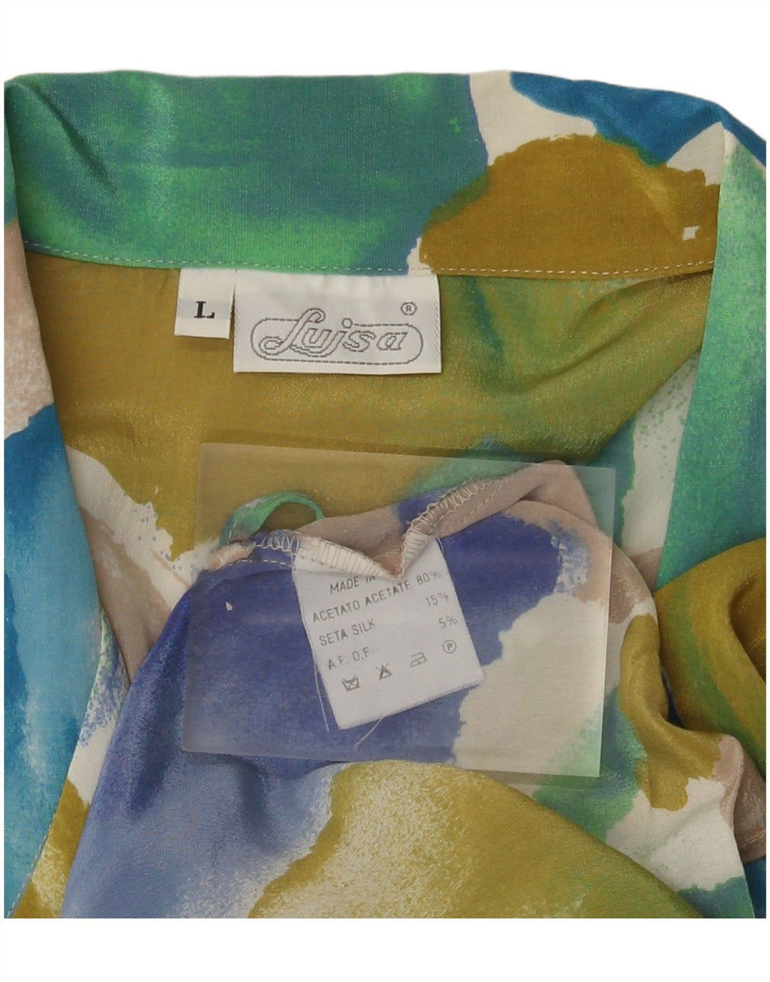 vintage Womens Cardigan Top UK 16 Grand Colorblock multicolore