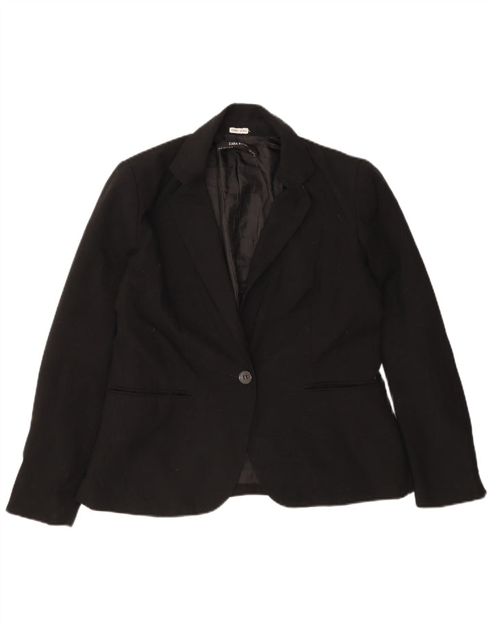 Zara Veste Blazer 1 Bouton Femme EU 42 Large Noir