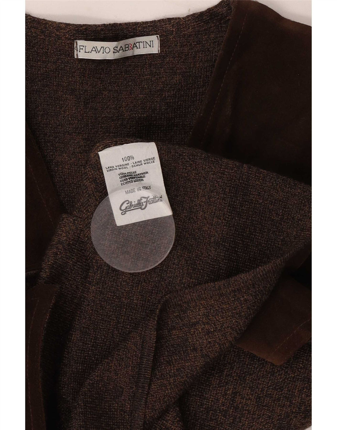 Flavio Castellani Gilet Homme IT 50 Laine Vierge Marron Moyen