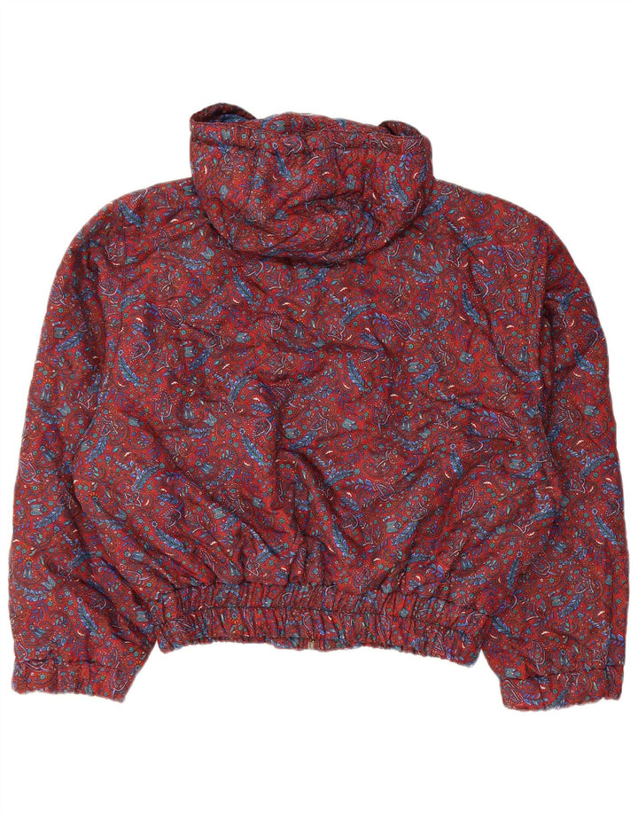 Oltre Veste bomber surdimensionnée à capuche pour femme UK 10 Petit motif cachemire rouge