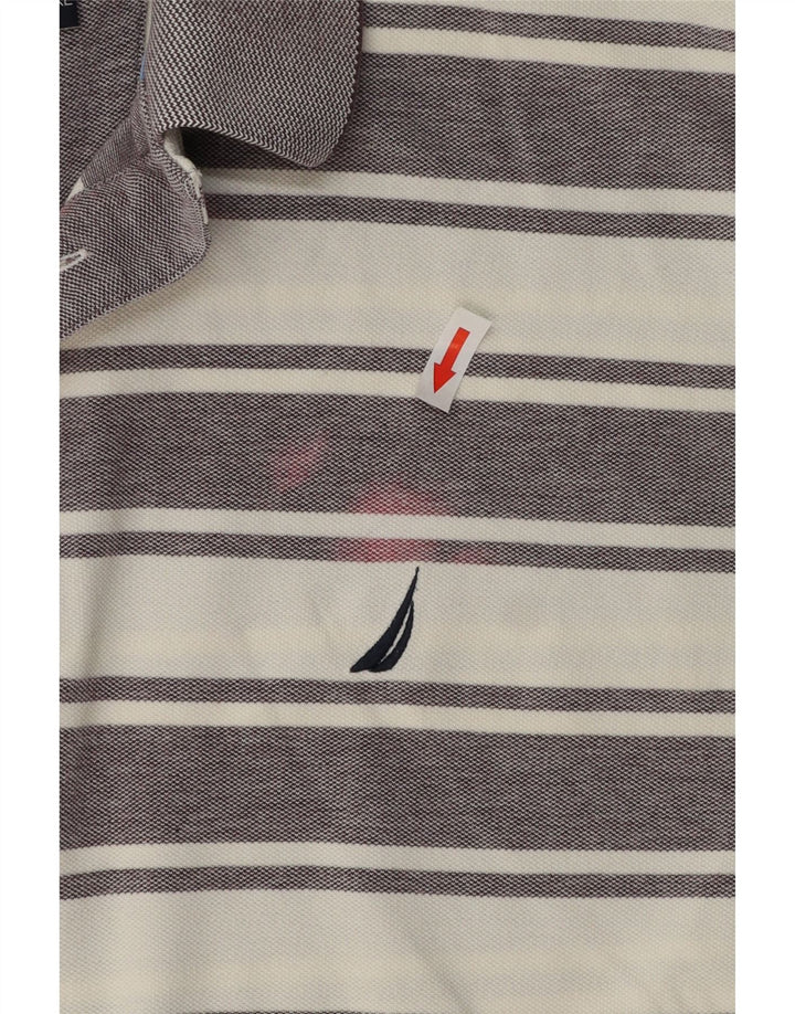 NAUTICA Polo Homme 2XL Gris Rayé Coton