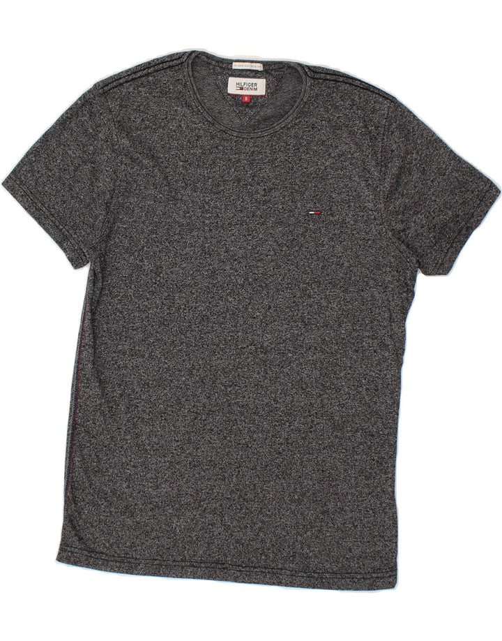 TOMMY HILFIGER Mens T-Shirt Top Small Grey Polyester Vintage Tommy Hilfiger and Second-Hand Tommy Hilfiger from Messina Hembry 