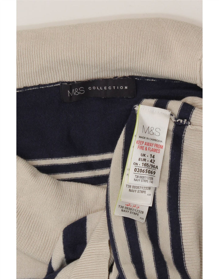 Marks & Spencer Pull col roulé pour femme UK 14 Large Bleu marine