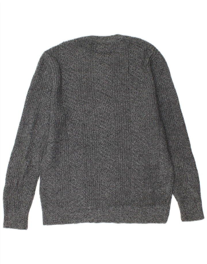 BONOBOS Pull Col Rond Homme Gris Moyen Moucheté Coton
