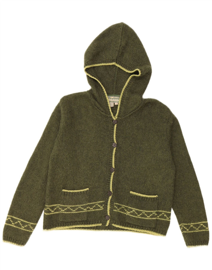 ROYAL ROBBINS Cardigan à capuche pour femme UK 16 Large Vert Fair Isle