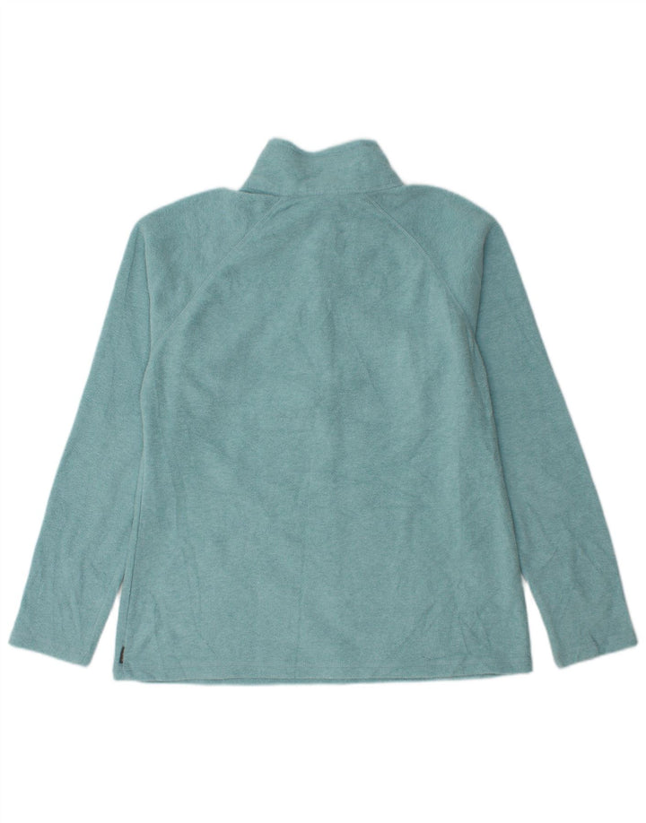 Eddie Bauer Pull polaire à col zippé pour femme UK 14 Bleu moyen Polyester
