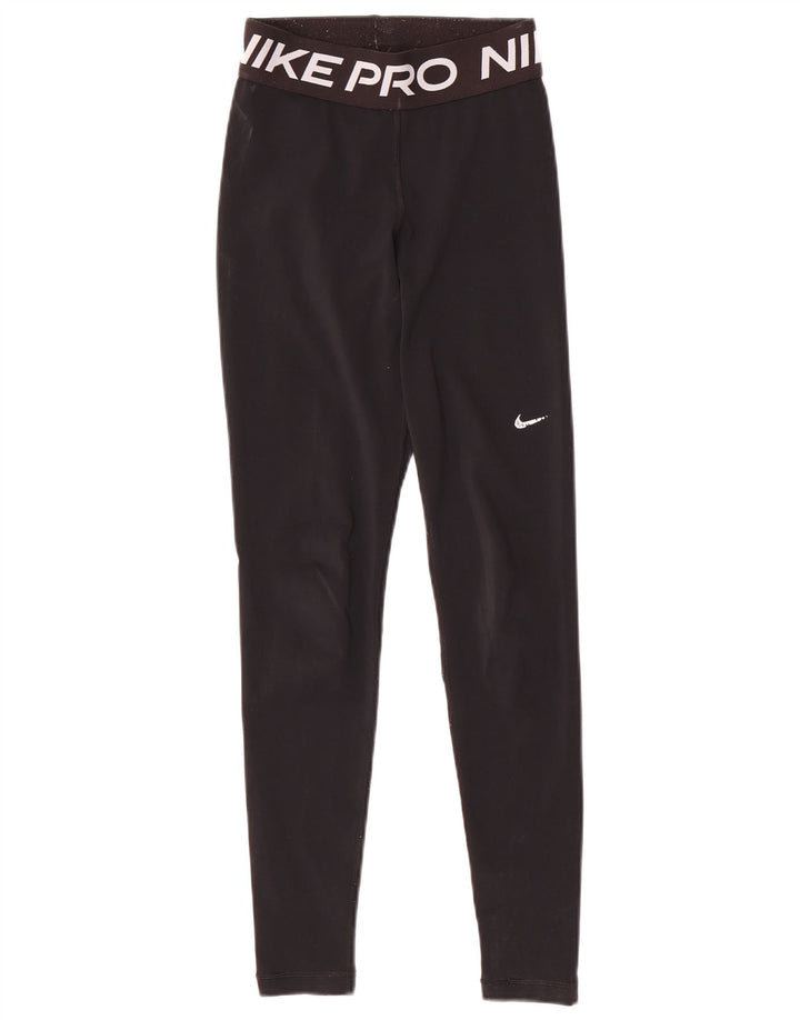NIKE Legging graphique Dri Fit pour femme UK 6 XS Noir