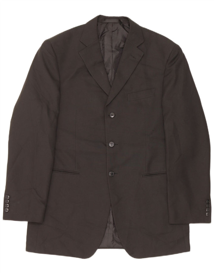Marks & Spencer Veste blazer longue à 3 boutons pour homme UK 40 Noir moyen