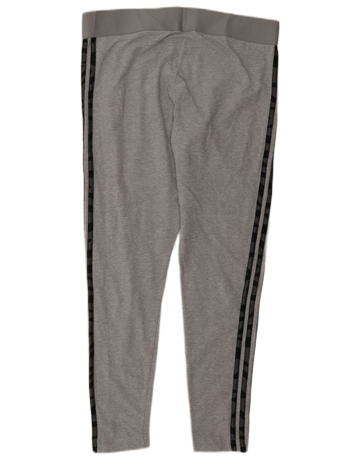 ADIDAS Womens Leggings UK 16/18 Large Grey