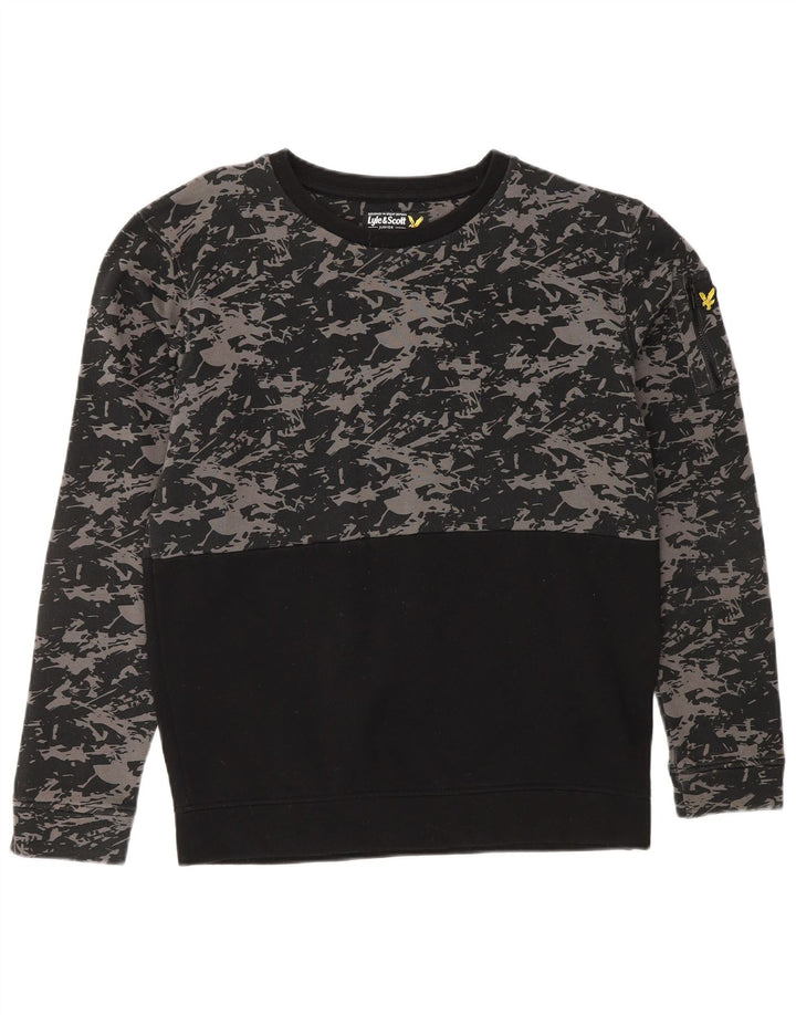 LYLE & SCOTT Sweat-Shirt Garçon 12-13 Ans Noir Camouflage Coton