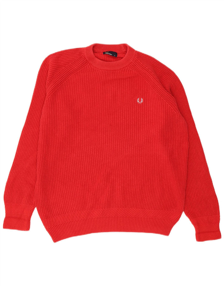 Fred Perry Pull ras du cou pour homme XL en coton rouge