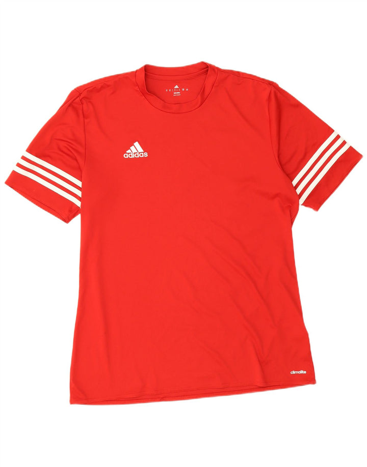 Adidas Hommes Climalite T-Shirt Haut Grand Rouge Polyester