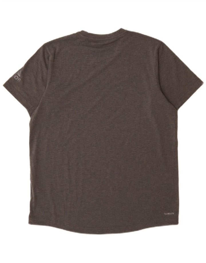 Adidas Hommes Climalite T-Shirt Haut Grand Gris Moucheté Polyester