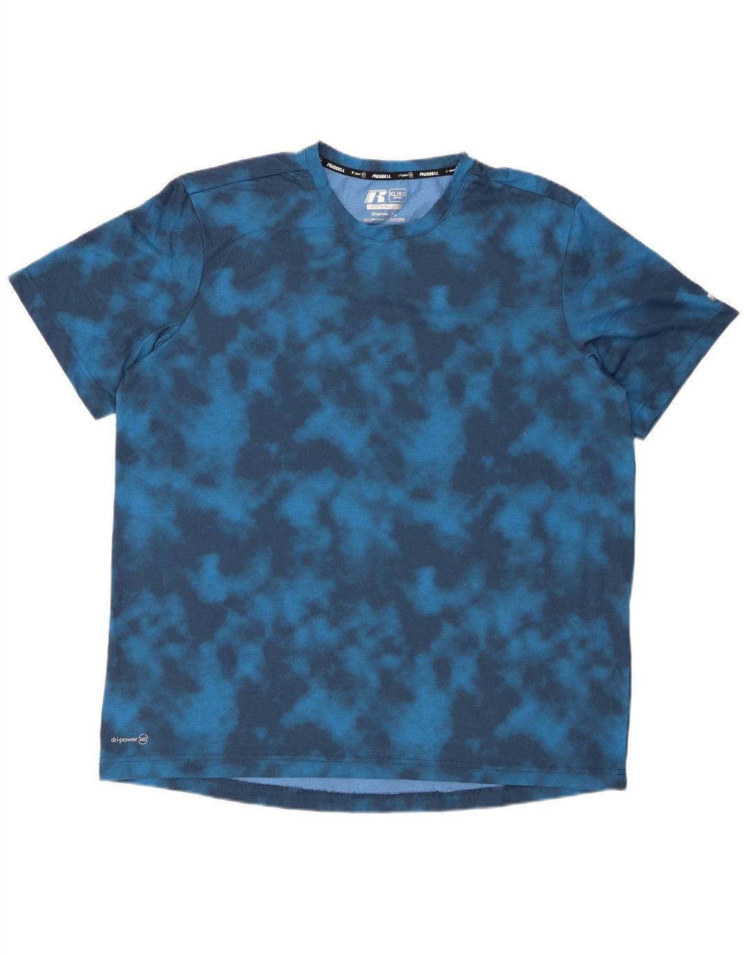 RUSSELL ATHLETIC T-Shirt Dri-Power Homme XL Bleu Tie Dye