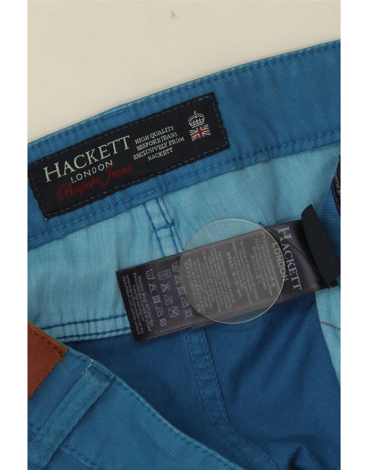 Hackett Pantalon décontracté droit pour homme W44 L31 Bleu Coton