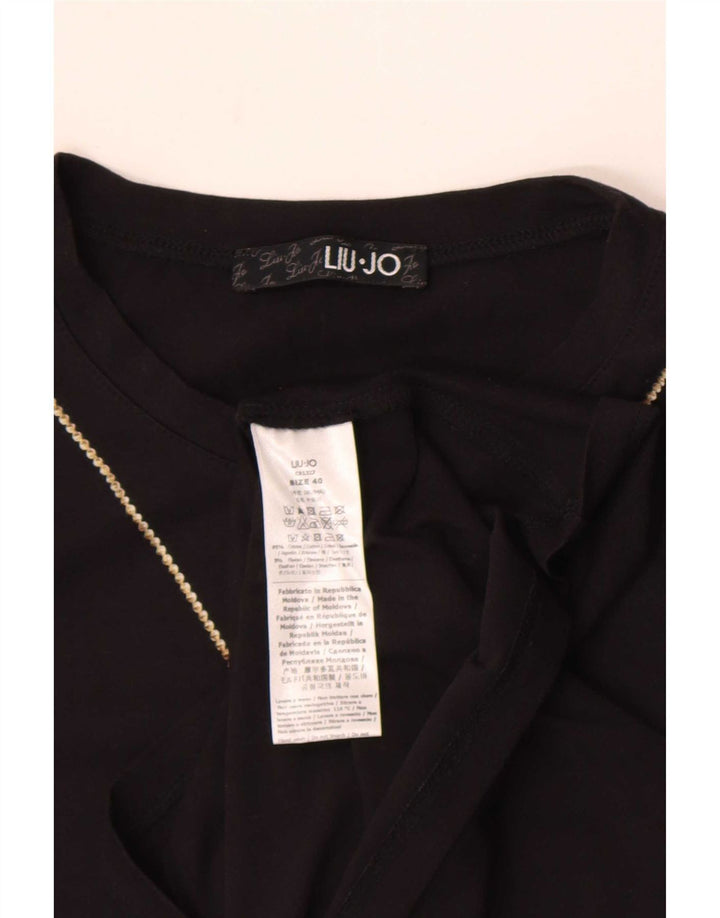 Liu Jo Haut graphique à manches longues pour femme IT 40 Small Noir Coton